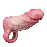 Qiyasex Realistische Penismanschette Mit Hodenring Für Männer Penis Hülle Cock Sleeve Penisverlängerung Penisvergrößerung Erotisches Sexspielzeug Für Paare