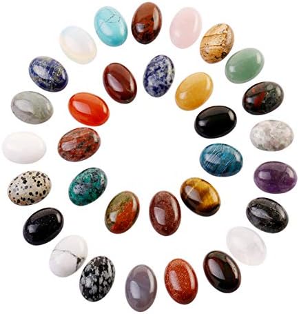 Mixed Round Natural Stone Cabochon for Jewelry Making &Clothes Accessories Diy18mmx25mm (25)