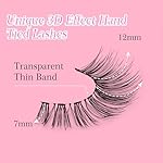 EMEDA False Eyelashes Natural Lashes Wispy 0.01mm Ultra Thin Band 12mm Pestañas Postizas Naturales Cat Eye 10 Pairs Invisible Clear Band 3D Demi Wispies Short Fake Eye Lashes Strips Handmade (005) - Image 3