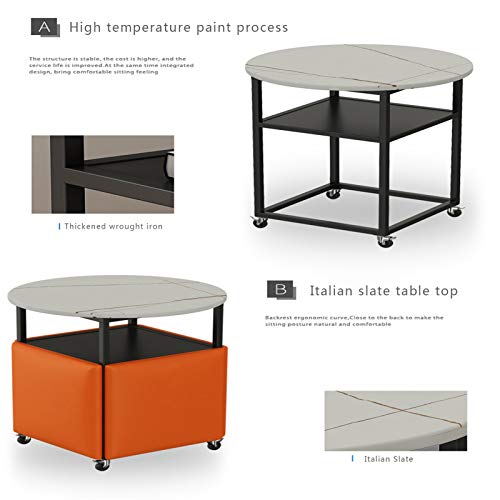 Tabouret de rangement imperméable avec plateau en ardoise - 5