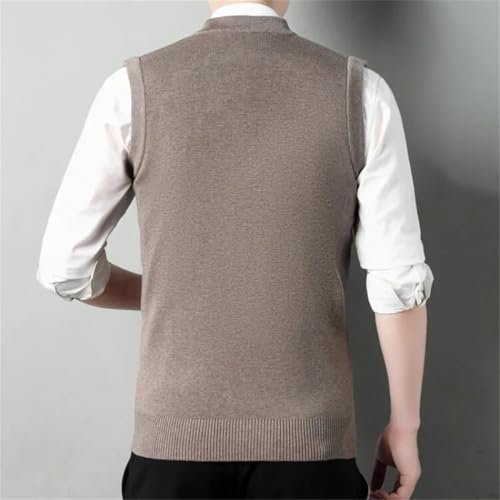 Mens V-Neck Sleeveless Vest Classic Business Gentleman Knitwear Knitted Sweater Tank Tops2