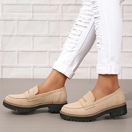 Womens Loafers Shoes Platform Chunky Penny Loafer Lug Sole Comfortable Slip On Work Office Business Casual Dress Shoes, US Size 5-11.5 - Image 6