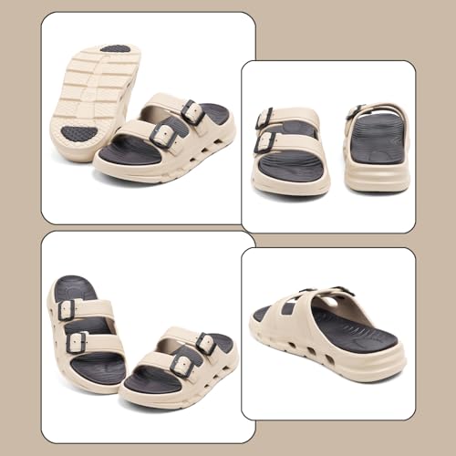 Image of DOCTOR HEALTH SUPER SOFT Men EVA Double Strap Sandals | Adjustable Buckle Comfort Slides | Lightweight Anti-Slip Ventilated Casual Sandals for Everyday Indoor Outdoor Wear