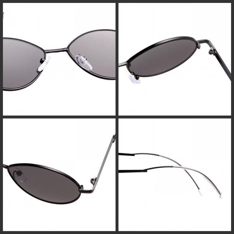 Lunettes de soleil ovales en métal légères contre la fatigue visuelle - 4
