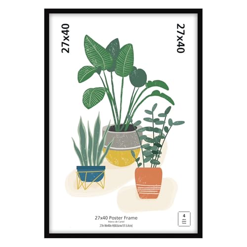27x40 Picture Frame Black Flat Profile Wall Photo Frame
