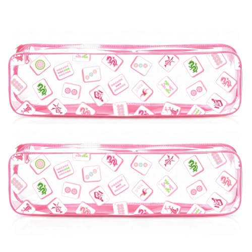 FYSUIMU 2Pcs Estuche Transparente para Mahjong 20 x 4.5 x 2.5 in