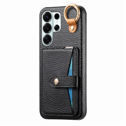 Coque Samsung S26 Ultra en cuir noir étui protecteur de luxe