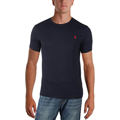 Image of POLO RALPH LAUREN Men's Short-Sleeve Jersey Crewneck T-Shirt (Large, Ink Blue)