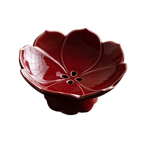 15.5cm Chinese Style Fruit Dish Ceramic Tea Dish Lotus Shaped Dim Sum Dish Household