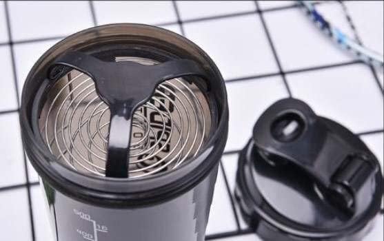 Miniatura 2 de Botella mezcladora de proteínas (botella de plástico de 20.3fl oz), botella mezcladora de 3 capas -Negro-