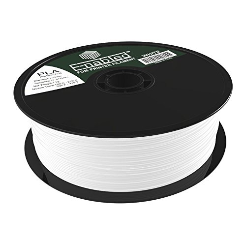 Enabled PLA 3D Printer Filament, Dimensional Accuracy +/- 0.05 mm, 1 kg Spool, 1.75 mm, White