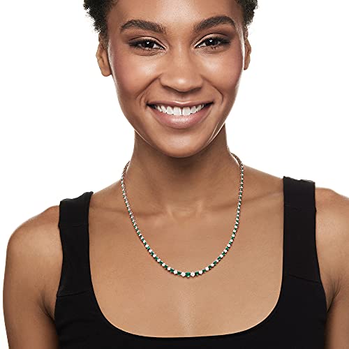Ross-Simons Gemstone And 1.50 Ct. T.w. Diamond Tennis Necklace In Sterling Silver #TOP1