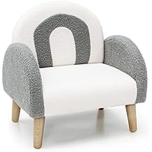 INFANS Kids Sofa, Toddler Armchair with Solid Wooden Frame Anti-Tipping Design Plush Fabric, Upholstered Children Chair for Kindergarten Playroom Preschool, Gift for Boys Girls, Toddler Couch