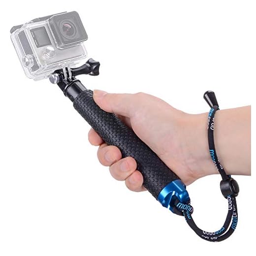 Vicdozia 19'' Extension Selfie Stick, Portable Hand Grip Waterproof Handheld Monopod Adjustable Pole Compatible with GoPro Hero(2018) Hero 10 9 8 7 6 5 4 3 AKASO SJCAM DJI OSMO and More Sports Cameras
