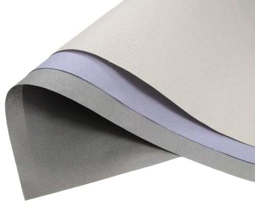 Image of KCS 3 pc of 15 inch x 18 inch(38cmx45cm) 16 Count Cross Stitch Cotton Aida Cloth Needlework Rolled Fabric Box,16CT,Pearl Grey+Light Steel Grey+Medium Grey