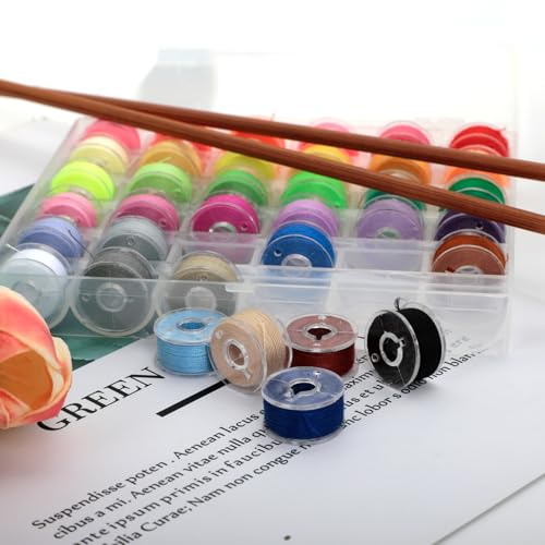 36pcs bobinas preenrolladas con hilo multicolor para costura miniatura 3