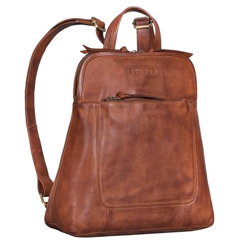 STILORD 'Cathy' Mochila Mujer Casual Cuero Daypack Antirrobo Vint...