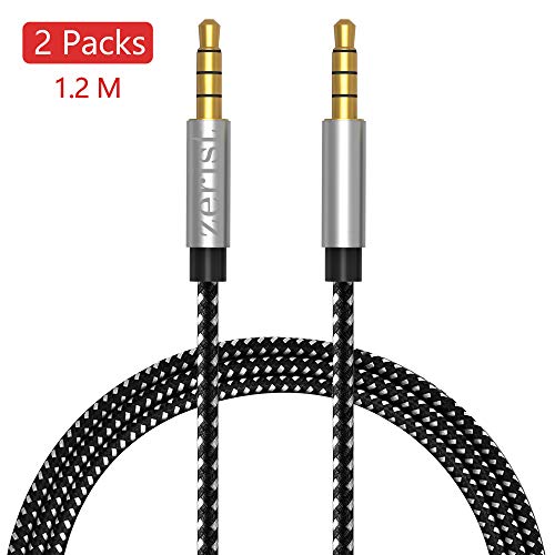 Zerist 2 Packs 3.5mm 4-Pole AUX Extension Audio Cable Male to Male 4FT/1.2M