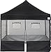 E-Z UP Food Booth Sidewall Kit, Set of 4, Fits 10' x 10' Straight Leg Canopy (Canopy/Shelter NOT Included), Includes 2 Roll-Up Serving Windows, Commercial Grade Mesh, Black