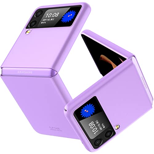 Compatible with Samsung Galaxy Z Flip 3 Case, Z Flip 3 case, Slim Fit Polycarbonate Skin-Friendly Matte Coating Finish [Built-in Non-Slip Rubber Pad] Flip Cover Case for Galaxy Z Flip 3(Purple)