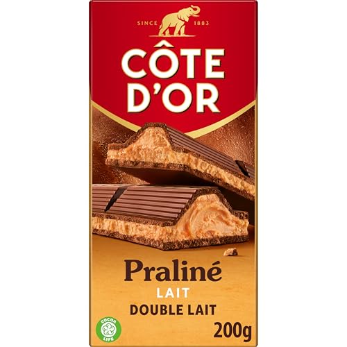 CÔTE D'OR - Tablette Côte d'Or Praliné - Chocolat au Lait et Praliné Double Lait - 200g