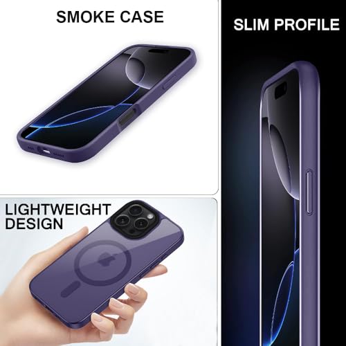 Image of iPhone 16 pro Max Magsafe Hard Back Case | Matte Design & 360 Protection | Military-Grade Apple iPhone 16 pro Max Cover | Strong Magnet Back - Purple