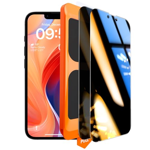 Image of TOCOL Privacy Screen Protector for iPhone 16e 6.1 inch 9H Hardness Military Grade Shatterproof HD Tempered Glass for Easy Installation 2 Pack