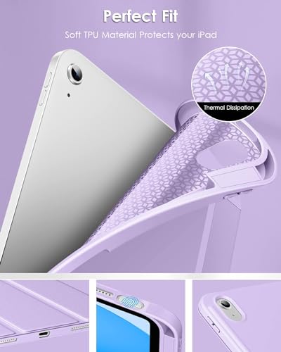 Image of Printme Compatible with iPad (A16) 11th Generation Case 11 Inch 2025, for iPad 10th Generation Case 10.9 Inch 2022 with Pencil Holder, Slim Trifold Stand Protective Cover with Soft TPU Back (Lavender)