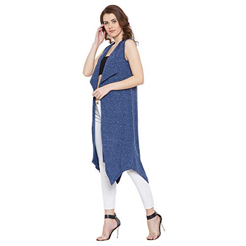 Image of HYPERNATION Women's Cotton Blend Shrug (Royal Blue Naps;)
