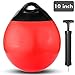 Kamehame Boat Mooring Buoys, 10” Inflatable Vinyl Anchor Buoy Round Boat Fenders Ball Dock Bumper Ball for Small Boat, Yacht, Small Sailboat, Ski Boat, Red