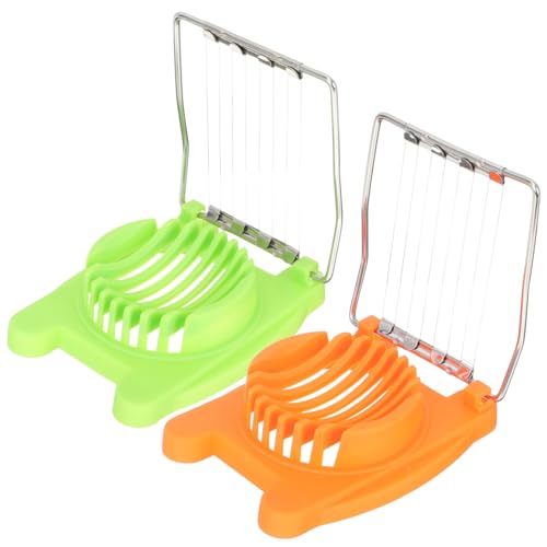 FUNOMOCYA 4Pcs Creative Egg Slicer and Handheld Food Cutter Multi Functional Kitchen Tool for Boiled Eggs and Fruits and Compact Design