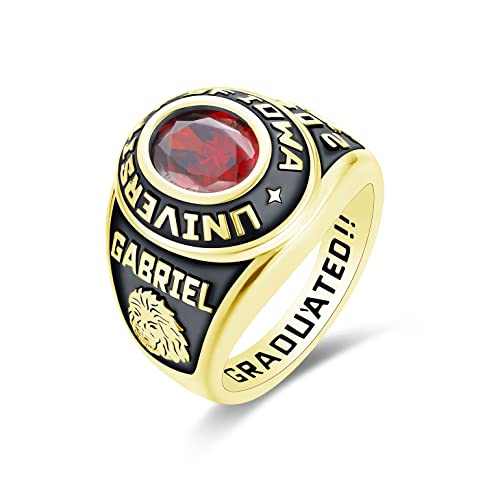 JNJ Men's Class Ring, personalized for high school and college graduates, Sterling Silver or 10K gold, Birthstone Class Rings, Jour Nouveau Jewelry4