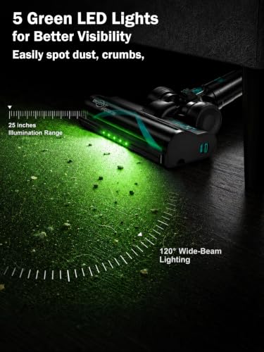OUYFHK Cordless Vacuum Cleaner, 500W 55KPa 10-in-1 Self-Standing Stick Vacuum with Smart LED Display, Vacuum Cleaners for Home, Pet Hair, Carpet, Hard Floors and Car β image 8