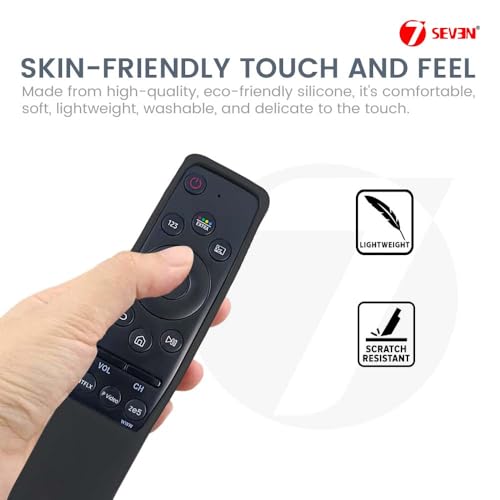 Image of 7SEVEN Compatible with Samsung Tv Remote Cover Suitable Model BN59-01XXXX Series Case to Protect Remote Control from Physical Damage, Ensure Smart Remote with 3 Hotkeys at Last Row Only Fit (Black)