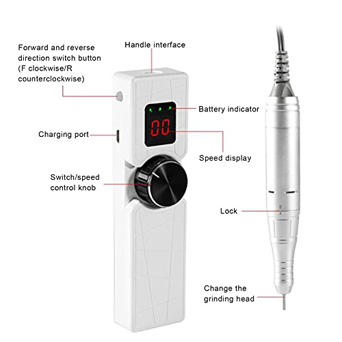 Kit eléctrico para uñas con taladro y pulidor, 30000 RPM miniatura 5