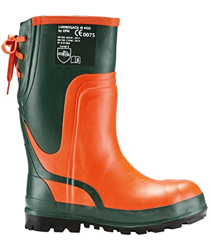 Foto von KOX Lumberjack III Neo Schnittschutz-Gummistiefel für die kalten Tage, grün/orange, Größe 48
