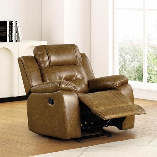 Sillón reclinable con espuma marrón miniatura 2
