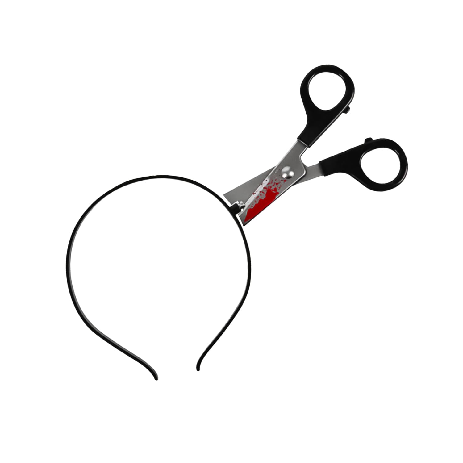 XNFUOE Horror Blood Fake Hair Hoop Bleeding Scissor Headbands Through Head Toys for Fancy Dress Party Horror Themed Nights