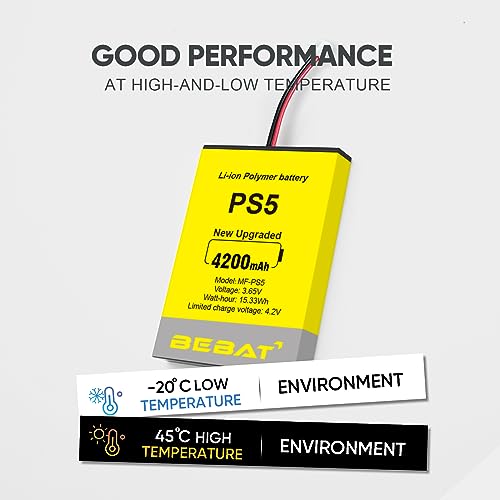 Image of PS5 Controller Battery, High Capacity 4200mAh LIP1708 Li-ion Replacement Battery for PS5 Controller CFI-ZCT1 W B U Replace PS5 Battery with Tool Kits