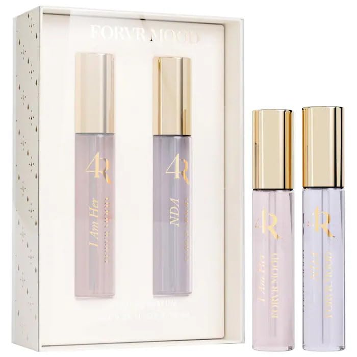 FORVR MOOD - Travel Spray Perfume Duo set, Long Lasting Eau de Parfum Set with Sweet Fruity Scent, “I Am Her” + “NDA” - Limited Edition Gift Set, 2 × 10 mL (0.34 oz)
