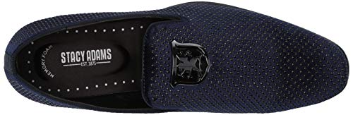 Stacy Adams Men's Swagger Studded Ornament Slip-On Driving Style Loafer, Navy, 10.5 M Us #TOP4
