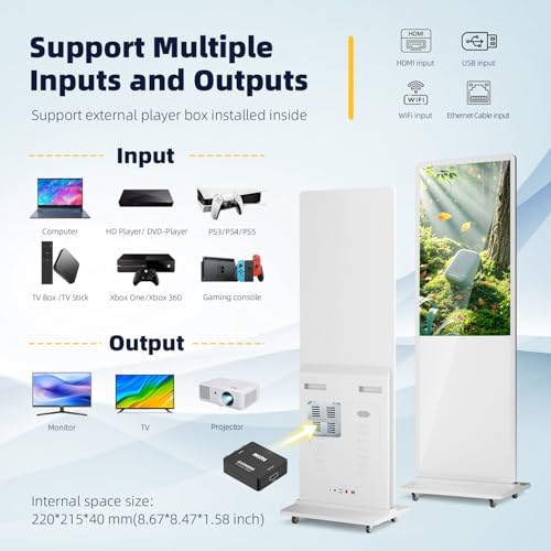 Image of MWE Digitaler Kundenstopper mit Touchscreen, 65 Zoll 4K Digitale Werbetafel, Interaktives Digital Signage Display, Stand Up Digital Display mit Android OS fur Werbedisplay, Mieten & Verkauf