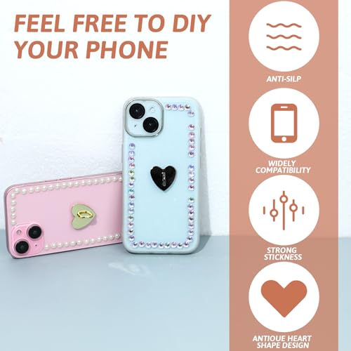 Styquenzer 580541_1_KLMZXGHF 8 Pcs Cell Phone Finger Ring Heart Phone Grip Metal Cell Phone Charm Finger Rings Phone Finger Grip Loop Stand Cute Cell Phone Accessories Finger Grip thumb #4