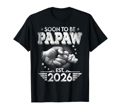 Mens Dad est. 2026 Cargando Futuro Nuevo Papaw Camiseta