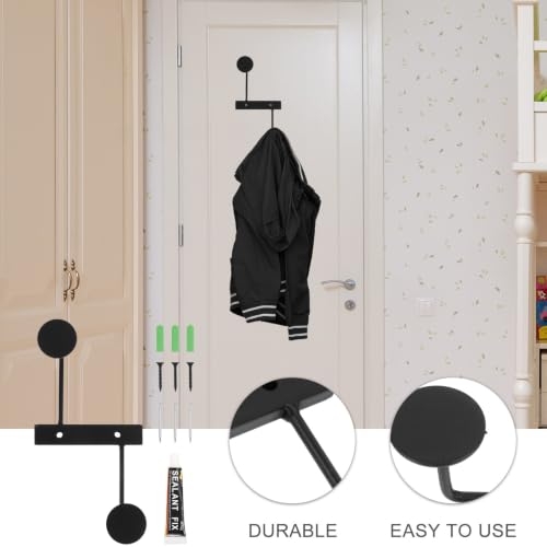 Perchero de pared negro de hierro extensible para ropa de bano 5