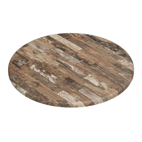 GGMMÖBEL WERZA | Werzalit Tischplatte | Vintage Old | Ø 60 cm | Topalit Gartentischplatte | Perfekt für klappbare Gartentisch, Esstisch | Wasserfest | Restaurant, Cafe, Bar | Indoor und Outdoor