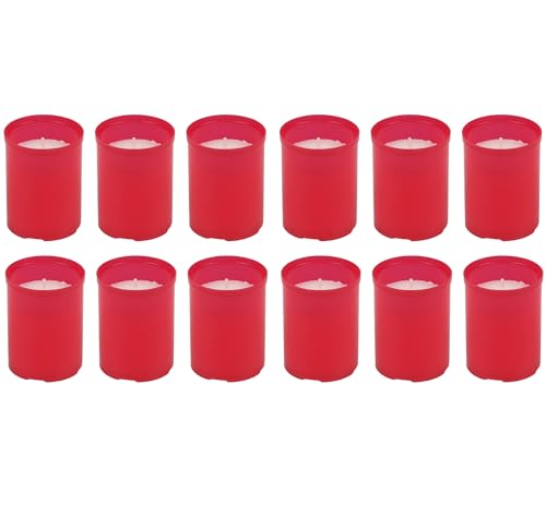 Candele Votive Rosso per Rituali 6.5x5cm, Ceri Votive Lunga Durata 24 ore