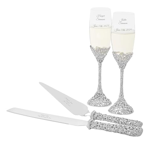 THINGS REMEMBERED Personalized Crystal Bouquet Wedding Set (Free Customization)