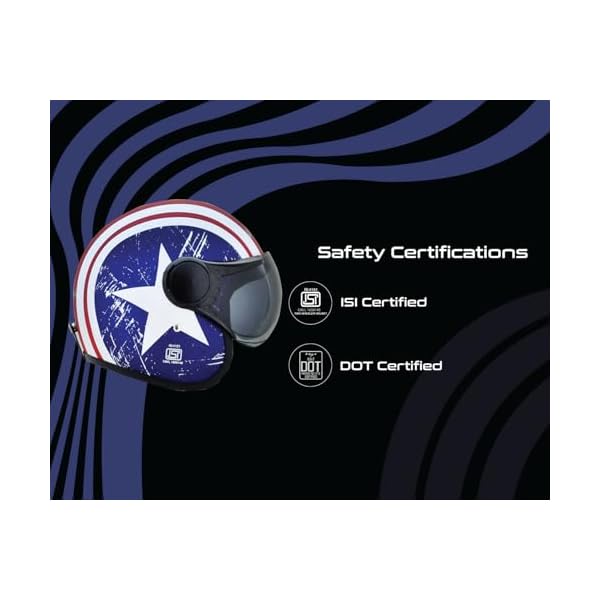 Jet Captain W/Visor Dull Red Metallic M.Blue Helmet-L