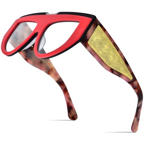 Image of HEPIDEM Multicolor Acetate Glasses Frame Women Oversize Vintage Round Eyeglasses Optical Spectacles 9271